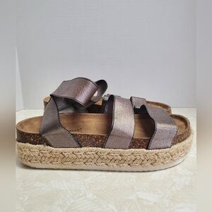 Pierre Dumas Metallic Espadrille Sandals